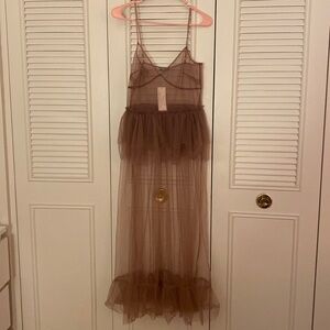 NEW sheer gown with ruffles from urban outfitters!